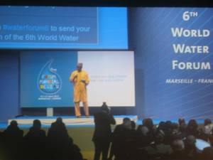 Bai Mass Tall, the executive secretary of AMCOW (African Minister's Council on Water) speaking during the closing function of the 6th World Water Forum in Marseille 